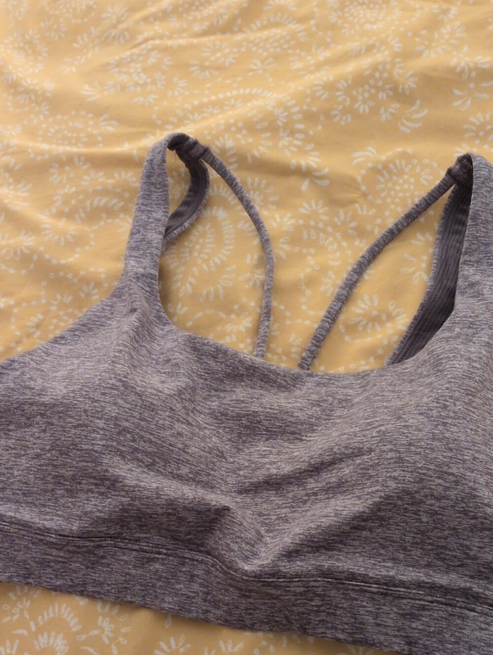 Athleta Exhale Heather-Gray Seamless Stretch Sports Bra